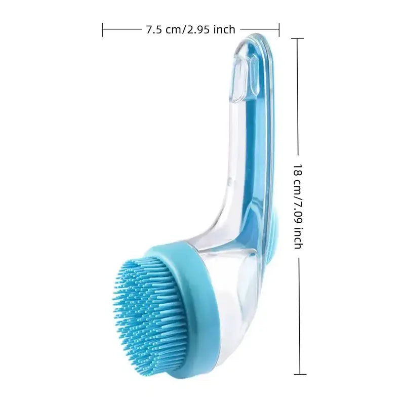 Universal 2-In-1 Pet Bath & Grooming Deshedding Brush with Built-In Soap Dispenser, 8In×3In×4In Gentle Massage Aid for Dogs & Cats, Enhances Beauty/Hair Care, Saves Dry Shampoo, Bathing