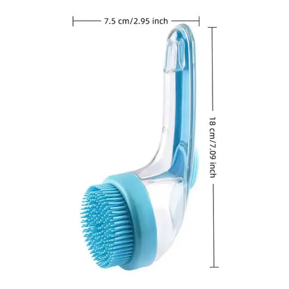 Universal 2-In-1 Pet Bath & Grooming Deshedding Brush with Built-In Soap Dispenser, 8In×3In×4In Gentle Massage Aid for Dogs & Cats, Enhances Beauty/Hair Care, Saves Dry Shampoo, Bathing