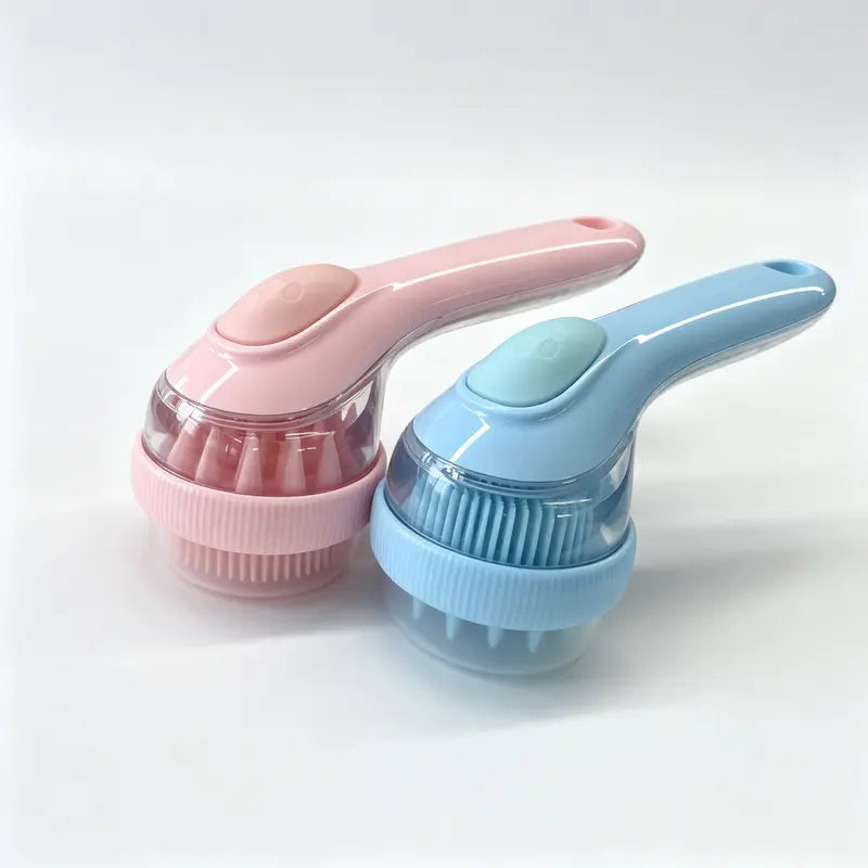 Universal 2-In-1 Pet Bath & Grooming Deshedding Brush with Built-In Soap Dispenser, 8In×3In×4In Gentle Massage Aid for Dogs & Cats, Enhances Beauty/Hair Care, Saves Dry Shampoo, Bathing
